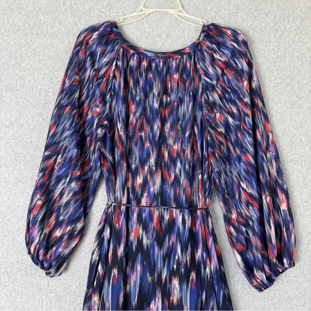 Tommy Bahama Long Sleeve Midi Dress Womens Size Medium Blue Purple Resort Boho - Picture 10 of 15